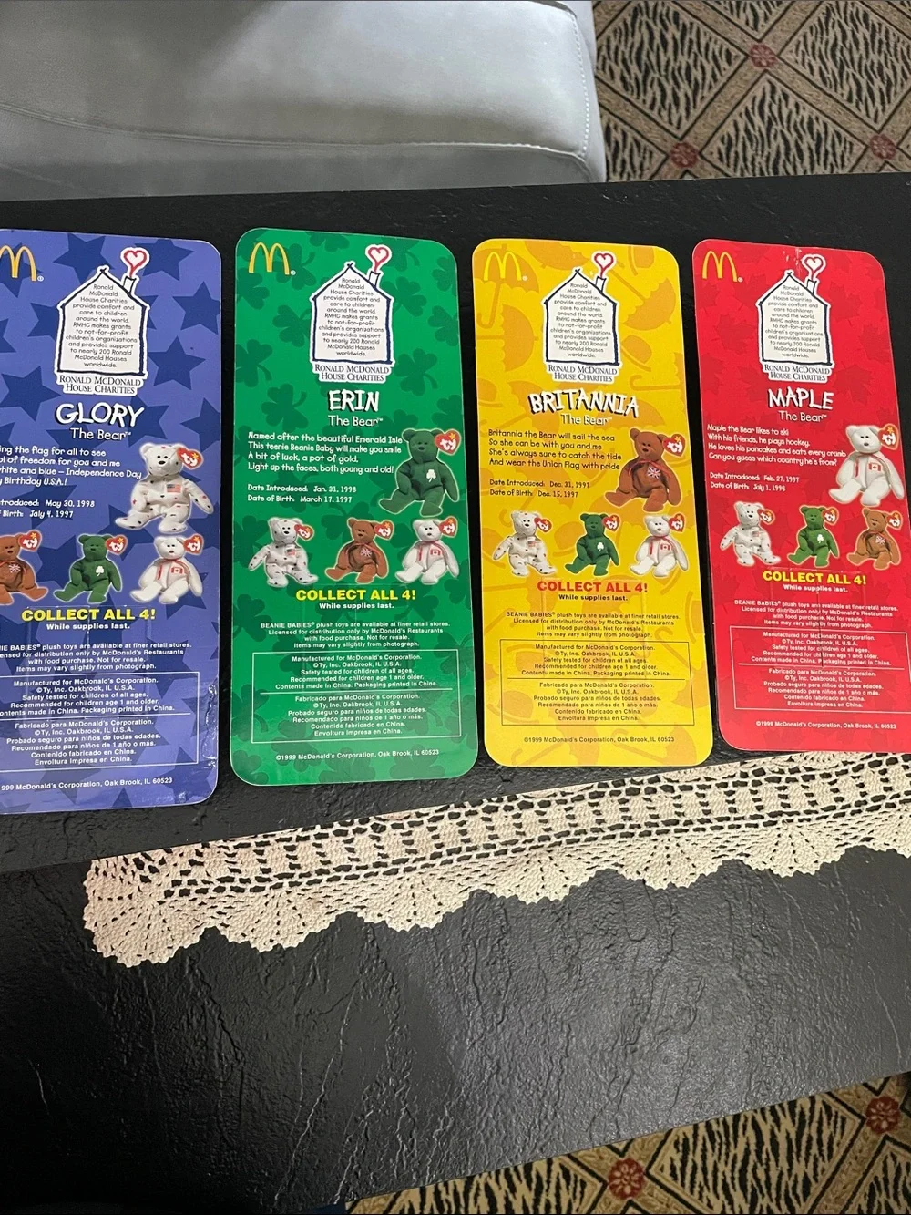 Ty Beanie Baby Collectible Bears - The Set! Glory, Erin, Britannia, Maple